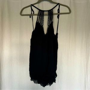 Pins & Needles Crinkle Strappy Halter Top with Stud Details